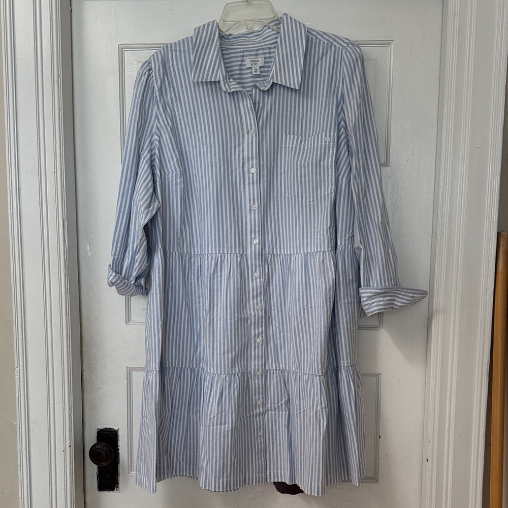 Crown & Ivy Blue and White Striped Dress
